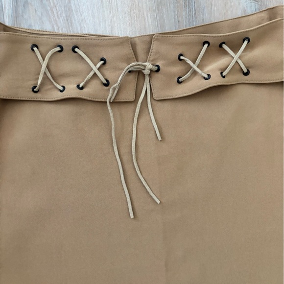Vintage EFRECH ETTS Maxi Skirt size 9 in  Khaki with fringe belt - Picture 3 of 7